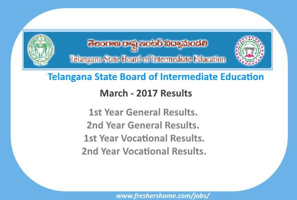 Telangana State Board of Intermediate Education results 2017 Telangana State Board of Intermediate Education results 2017