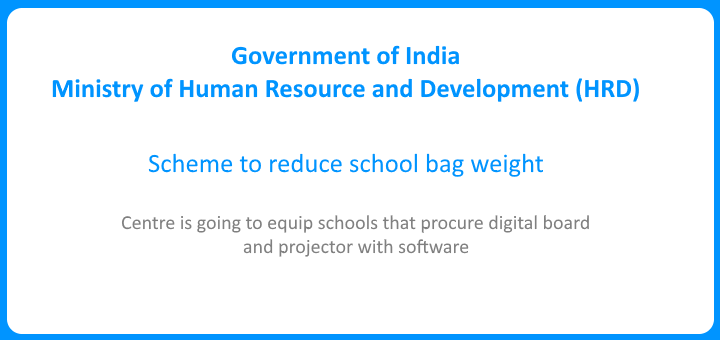 Scheme to lessen school bags weight